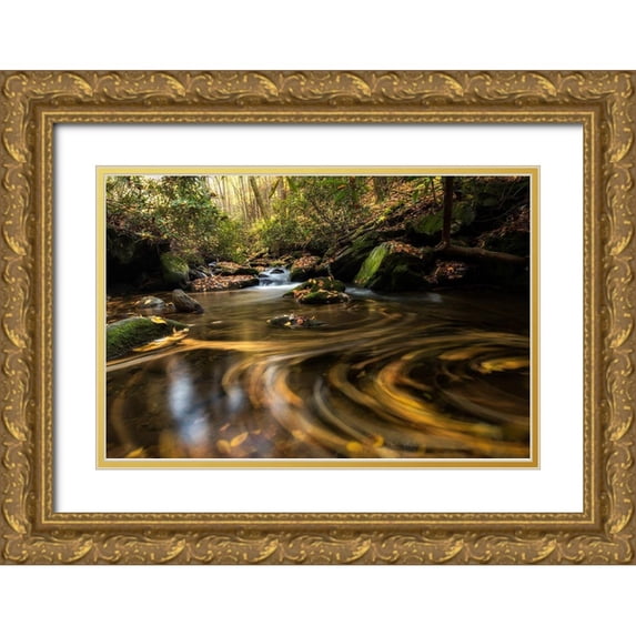 Head, Danny 32x23 Gold Ornate Wood Framed with Double Matting Museum Art Print Titled - Moving Autumn I