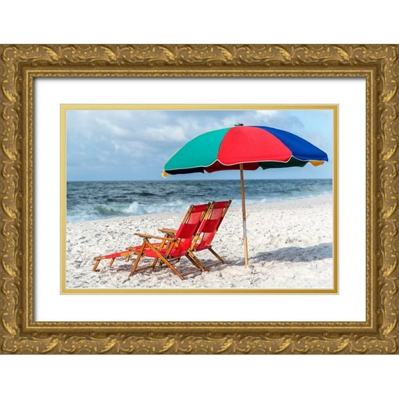 Head, Danny 32x23 Gold Ornate Wood Framed with Double Matting Museum Art Print Titled - Seating for Two