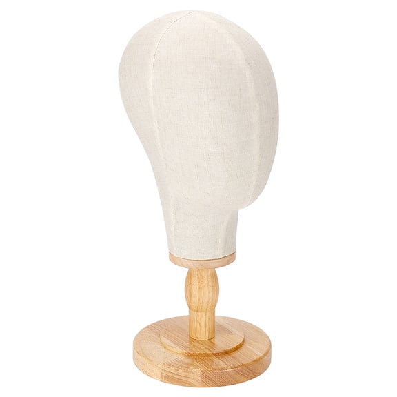 Head Display Stand 10.3 Inch Wig Head Stand Set Fabric Dummy Display Holder Canvas s Head with Wooden Base for Wigs Hats Caps DisplayDIY