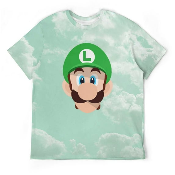 Head Face Luigi's Mansion Unisex Short-sleeve Shirt For Men Women Novelty 3D Print T-Shirt Soft Comfortable Tee Shirts