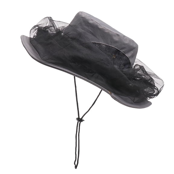 Head Foldable Net Hat, Safari Hat Sun Hat with Hidden Net, Boonie Hat, Mesh UV Protection Fit Outdoor Camping Fishing Hiking Gardening