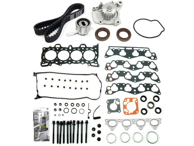 Head Gasket Kit and Bolts with Timing Belt Kit and Water Pump - Compatible with 1996 - 2000 Honda Civic 1.6L 4-Cylinder 1997 1998 1999