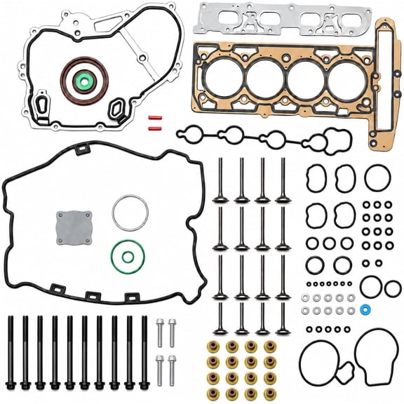 Head Gasket Set Bolts with Intake Exhaust Valve Kit 2.4L for Chevy Equinox/Impala/Malibu/Captiva/Sport, for Buick Allure/Lacrosse/Regal/Verano, for GMC Terrain HS26517PT