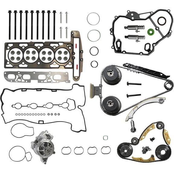 Head Gasket Set Timing Chain Kit VVT Water Pump for GMC Chevy Equinox Buick 2.2L 2.4L Ecotec 2011-2017