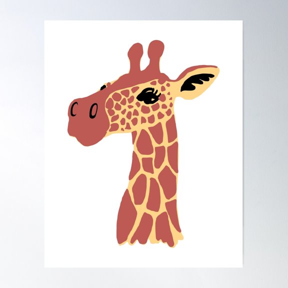 Head Giraffe Poster Wall Art, Modern Wall Decor For Living Room Bedroom, 16x24 UNFRAMED