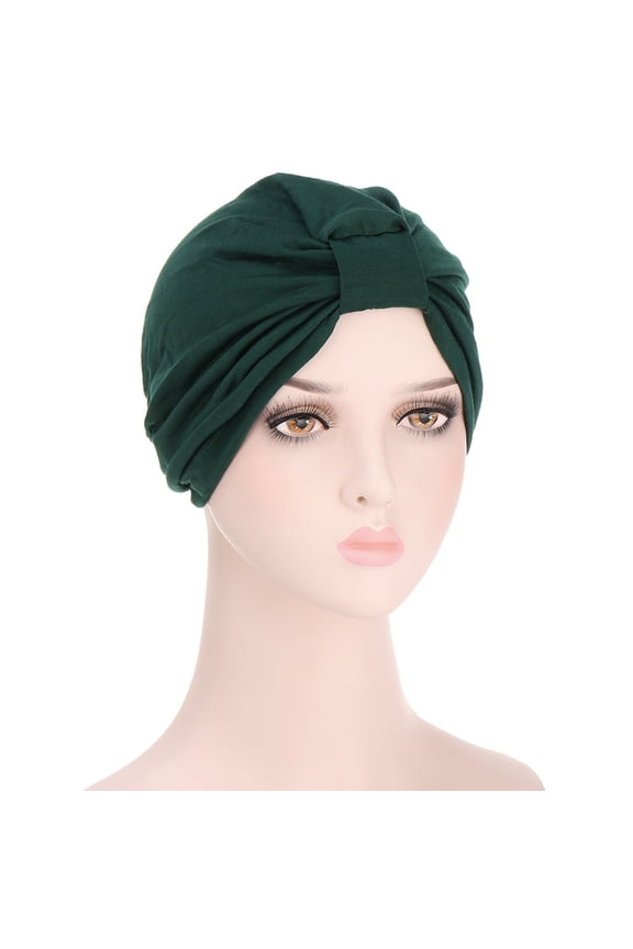 Head Hair Cover Turban Bonnet Women Baseball Caps Hat Wrap Scarf, Green