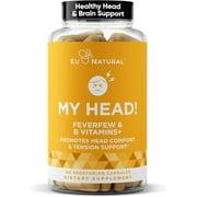 My Head! Headache Vitamins – Sensitivity, Tension, Comfort, Healthy Head Function for A Clear Mind – Fast acting Magnesium, Feverfew, Boswellia, Vitamin D, Ginger, & More – 60 Soft Capsules