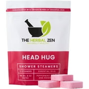 Head Hug Shower Steamers Aromatherapy for Soothing Relief 10-pack - Self Care Spa Gift for Women, Men, Teacher, Luxury Handmade Shower Bath Bombs with Essential Oils - The Herbal Zen