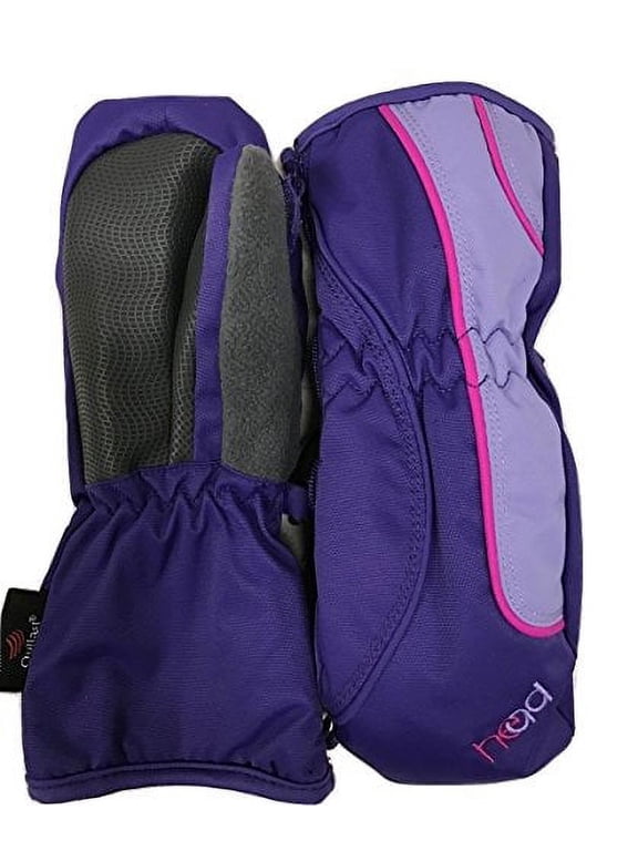 Jr. zippered side Ski Mittens, XX-Small Ages 1-2, Purple / Pink