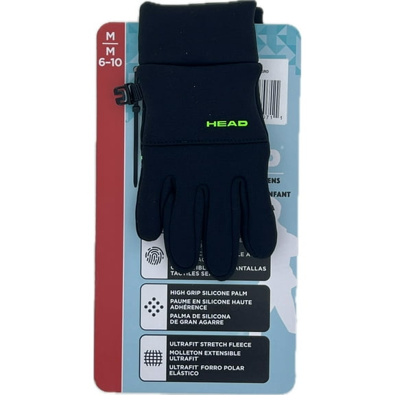 Head Kids' Touchscreen Gloves, 1 Pair, Medium (Black)