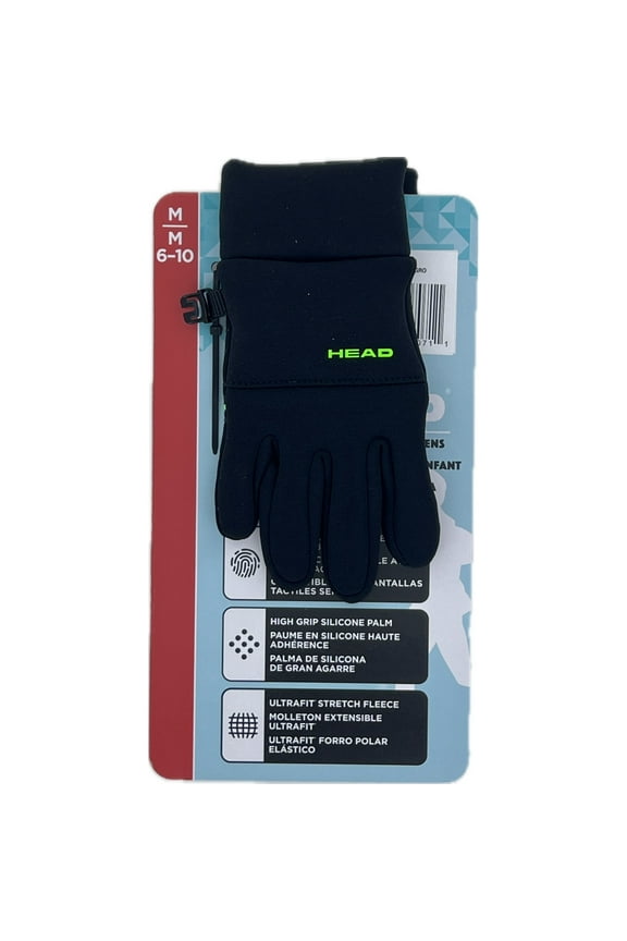 Kids' Touchscreen Gloves, 1 Pair, Medium (Black)