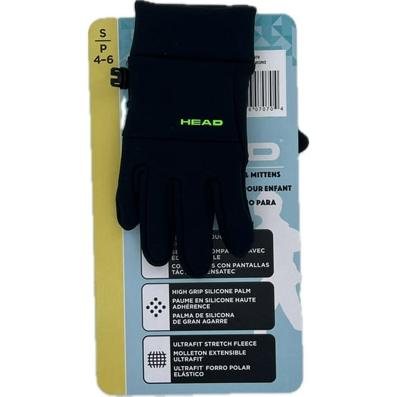 Head Kids' Touchscreen Gloves, 1 Pair, Small (Black)