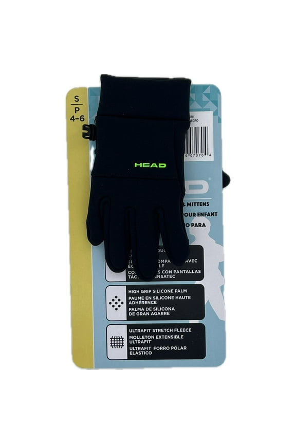 Kids' Touchscreen Gloves, 1 Pair, Small (Black)