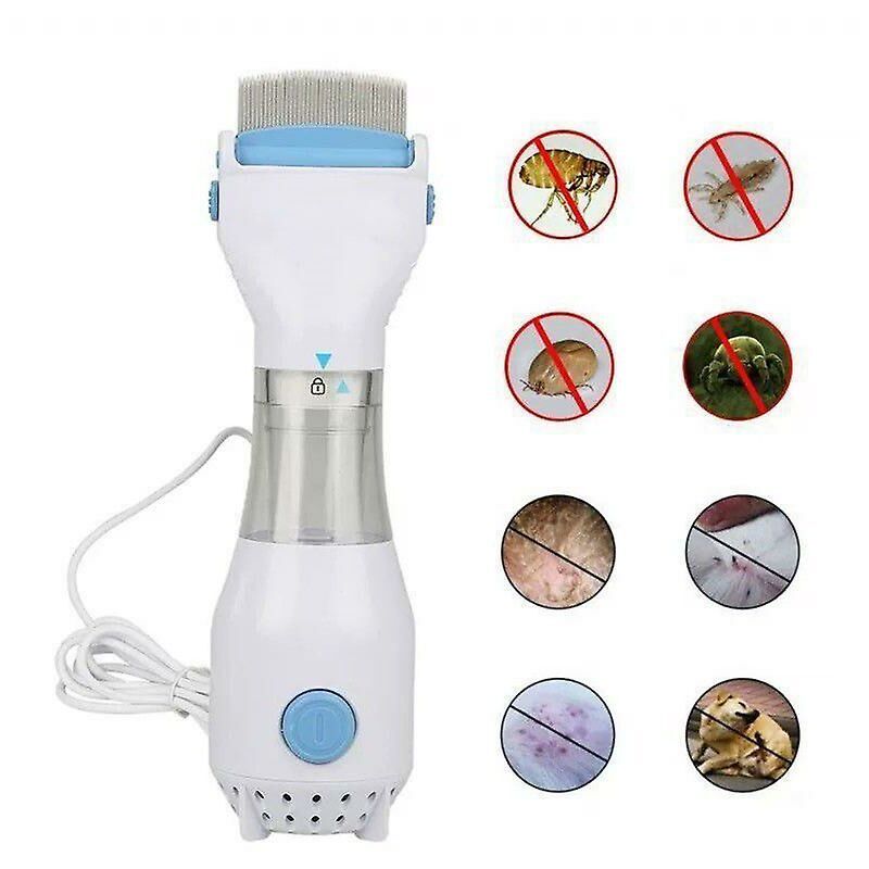 Head Lice Treatment - Electric Lice Comb Head Vacuum Lice Comb Electric Capture Pet Filter Lice Treatment 1 Lice Catcher + 3 Filters Blue
