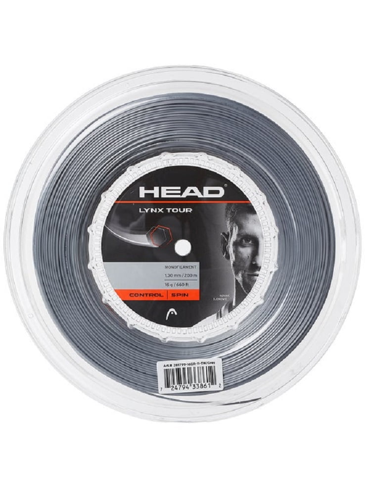 Head Lynx Tour 660 Reel Monofilament Racquet String (Grey, 17g