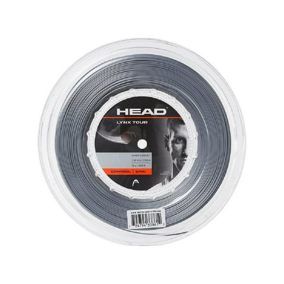 Head Lynx Tour 660 Reel Monofilament Racquet String (Grey, 17g)