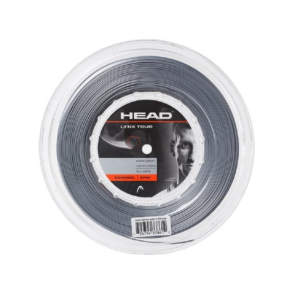 HEAD Lynx Tour Tennis Racket String 660 Feet Reel - Monofilament Racquet String, 17 Gauge, Grey