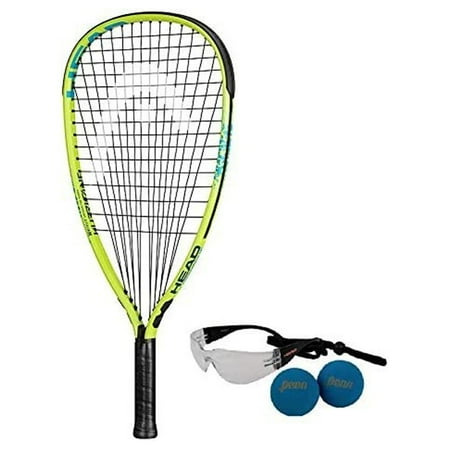 Head MX Hurricane Racquetball Racket Set with Goggles & Two Balls Yellow