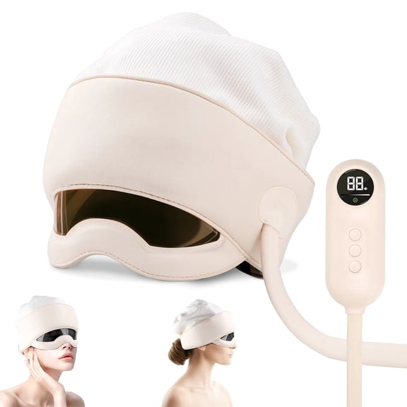 Head Massager Cordless Heated Scalp Massager with Air Compression & Vibration, 3 Modes, Auto Shut-Off Timer, USB Rechargeable, Portable Full Head Relaxation for Home & Office