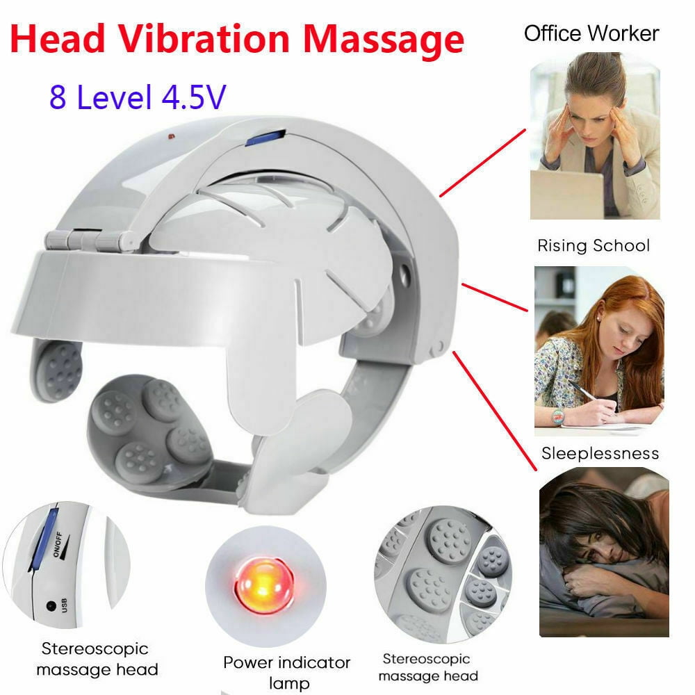 Head Massager Helmet Scalp Brain Relax Electric Vibration Acupuncture