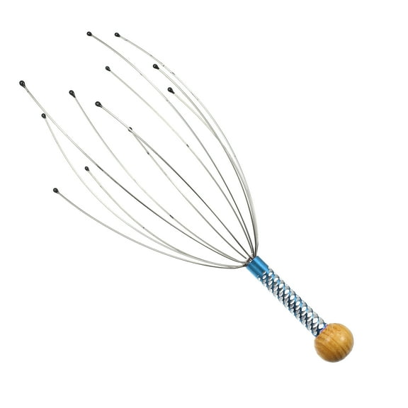 Head Massager Scalp Massager 20 Fingers Head Scratcher for Head Body Relaxing Blue