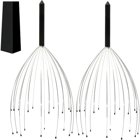 Head Massager Scalp Massager 20 Fingers Head Scratcher for Scalp Body Relaxing (Silvery)
