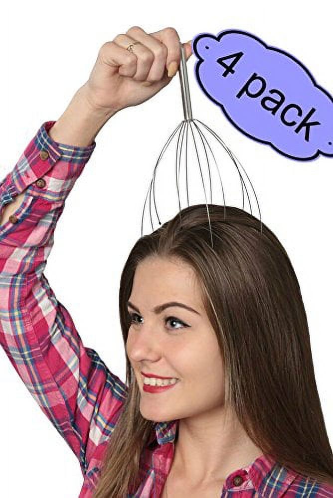 Head Massager Therapy Stainless Wire Hand Held Head Scalp Massager 4