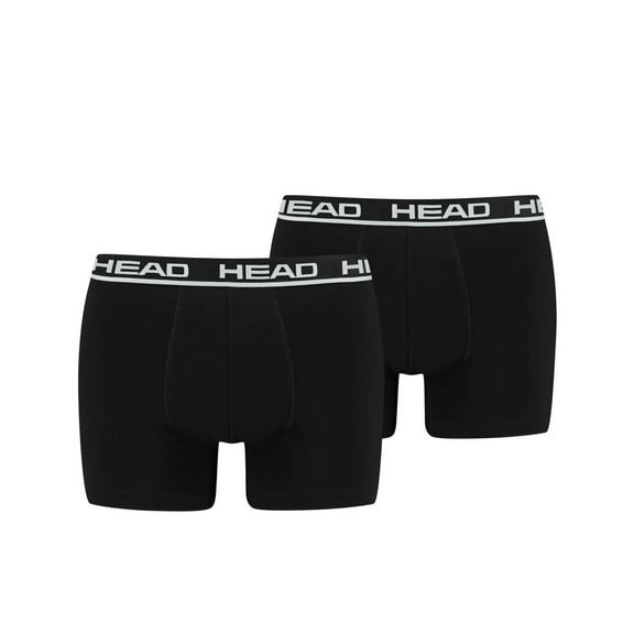 Head Men's Boxer Shorts, 2-Pack - Basic, Cotton Stretch, Plain Black Xl (X-Large)