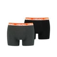 thumbnail image 1 of Head Men's Boxer Shorts, 2-Pack - Basic, Cotton Stretch, Plain Grey/Orange L (Large), 1 of 1