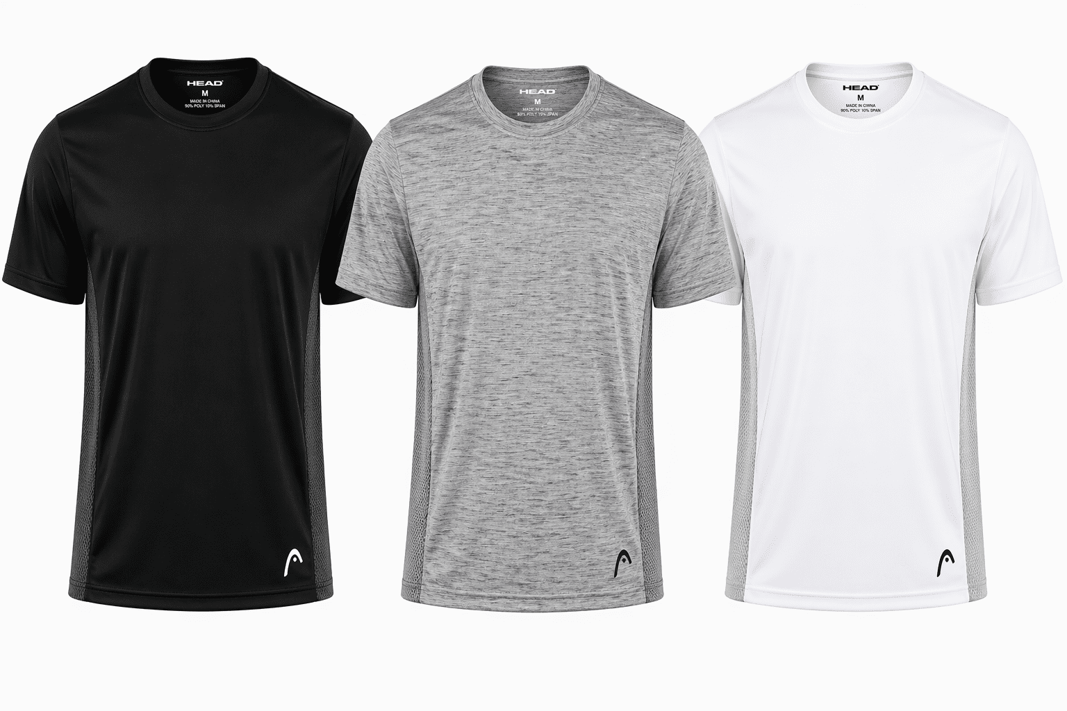 Head Mens 3Pk Performance Air-Vent Packaged Crew Undershirts, Bhw, L