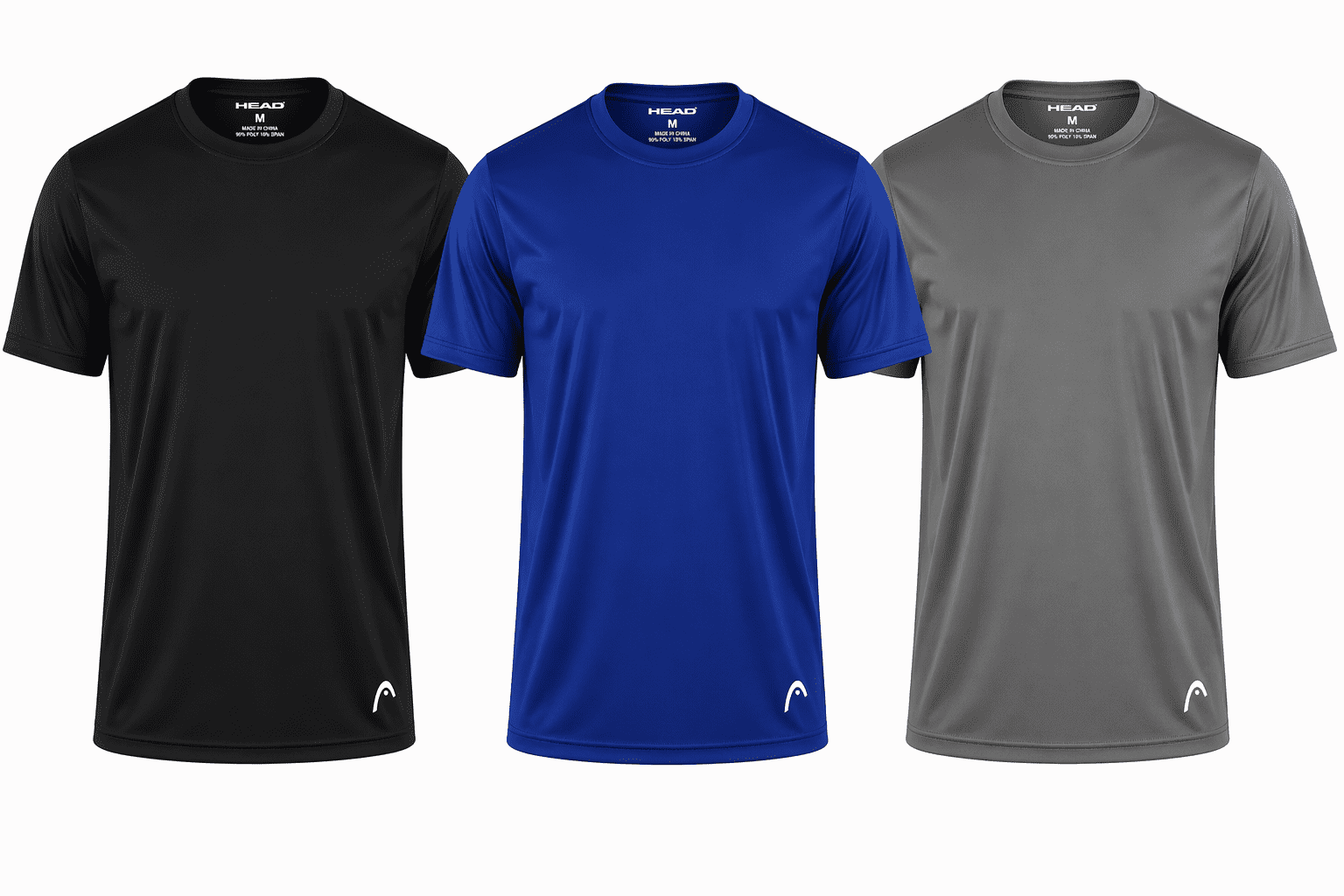 Head Mens 3Pk Performance Packaged Crew Undershirts, Brg, L