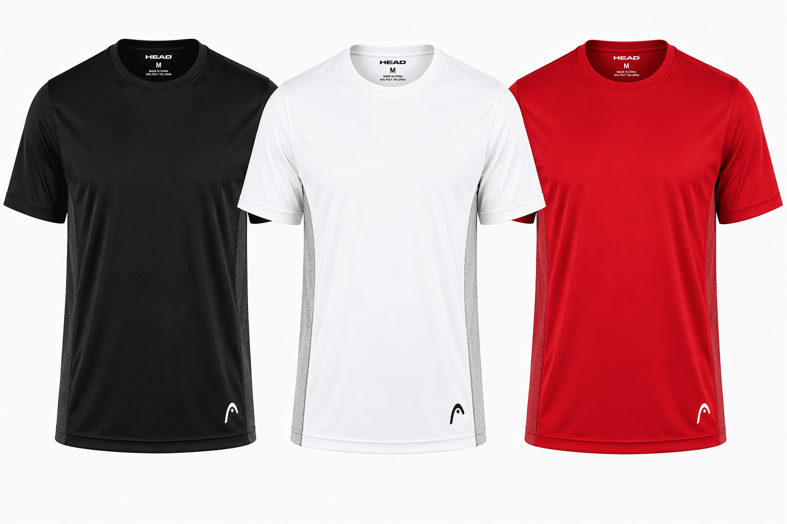 Head Mens 3Pk Performance Packaged Crew Undershirts, Bwr, XL