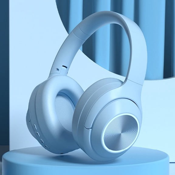 Head Mounted Bluetooth Headphones 5.3, Wired Wireless Dual Mode Device, Foldable Soft Headband Design Comfort, Low Latency Gaming Audio System, High Battery Stereo Sound Headset