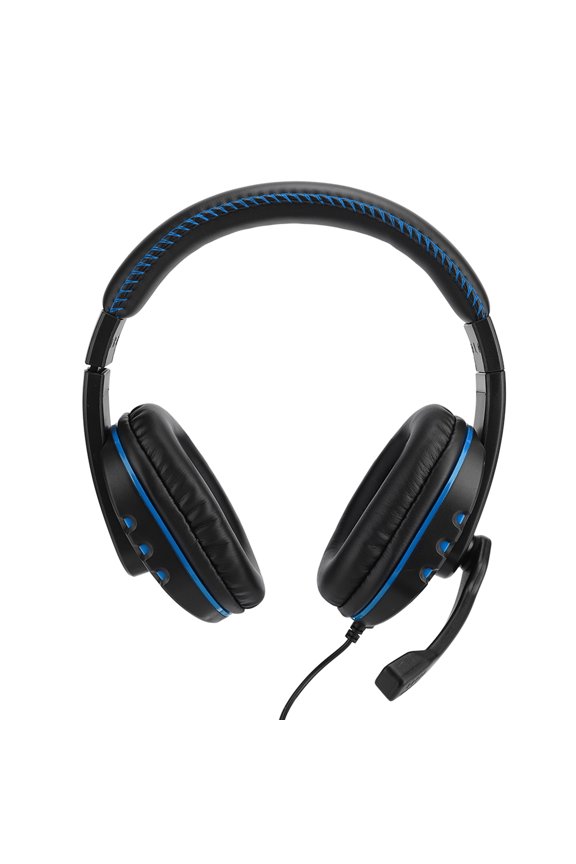 Head Mounted Computer Gaming Headphone Headset High Performance for PS4(bleu noir )