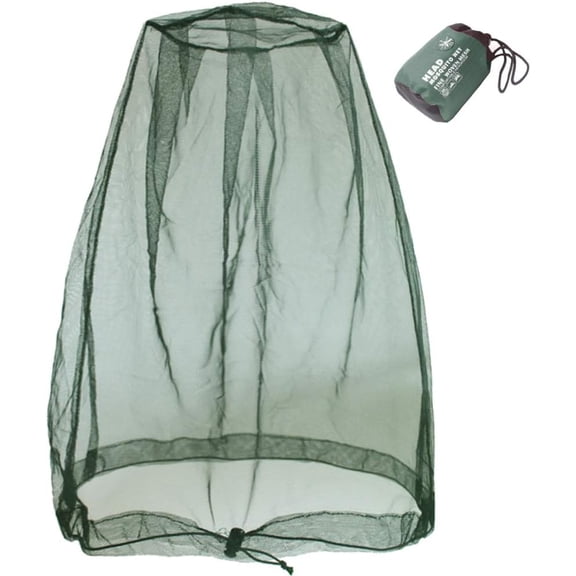 Head Net Hat Bug Net Face Netting for Bugs No See Ums Insects Gnats Biting Midges from Outdoor Activities, Spacious Net Room Works Over Most Hats Comes with Free Stock Pouches- Olive