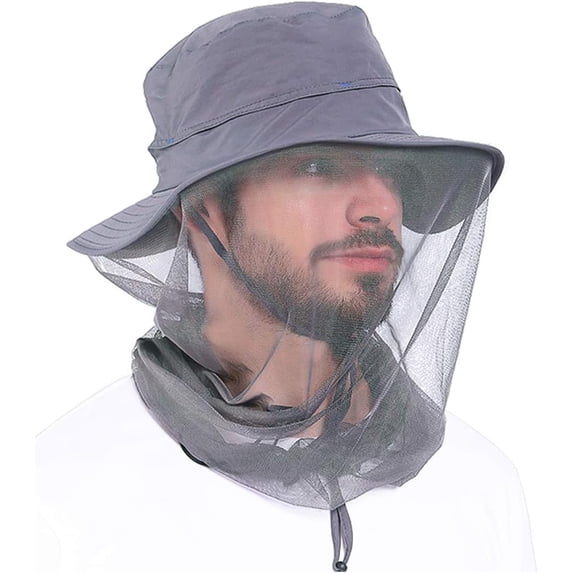 Head Net Hat - Safari Hat Sun Hat Bucket Hat Fishing Hat with Netting Net Mesh for Men/Women