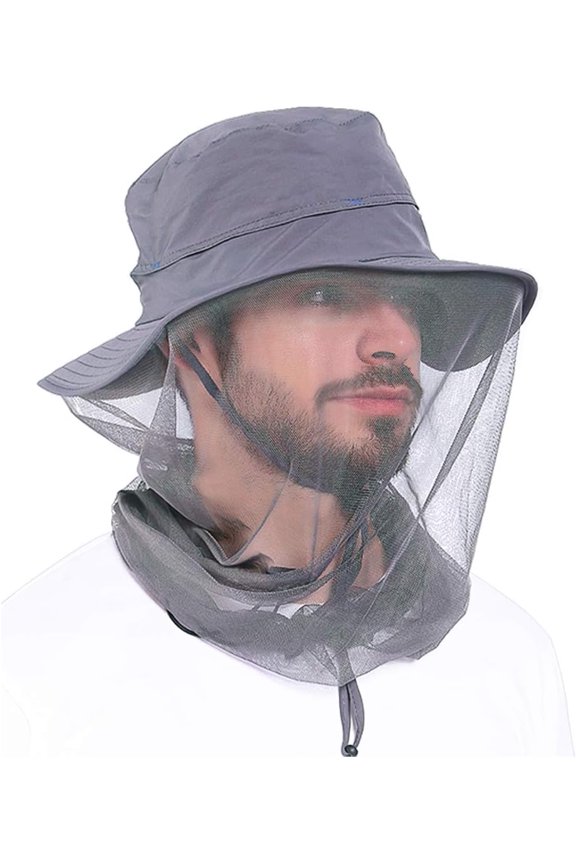 Head Net Hat - Safari Hat Sun Hat Bucket Hat Fishing Hat with Netting Net Mesh for Men/Women