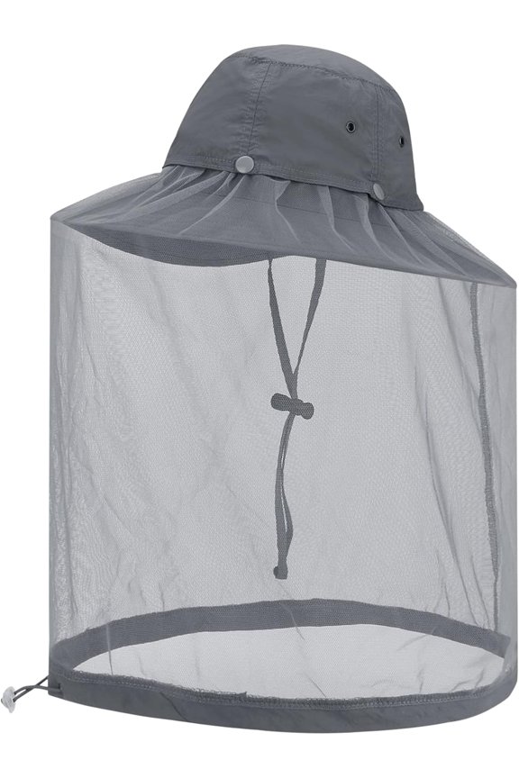 Head Net Hat, Safari Hat Sun Hat Fishing Hat with Hidden Net Mesh Protection from Insect Mosquito,UPF 50+ Cap