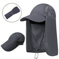 thumbnail image 1 of IC ICLOVER Sun Hat with Neck Flap Face Mask, Foldable Fishing Hat for Men Women Sun Protection Baseball Cap, Gray, 1 of 8