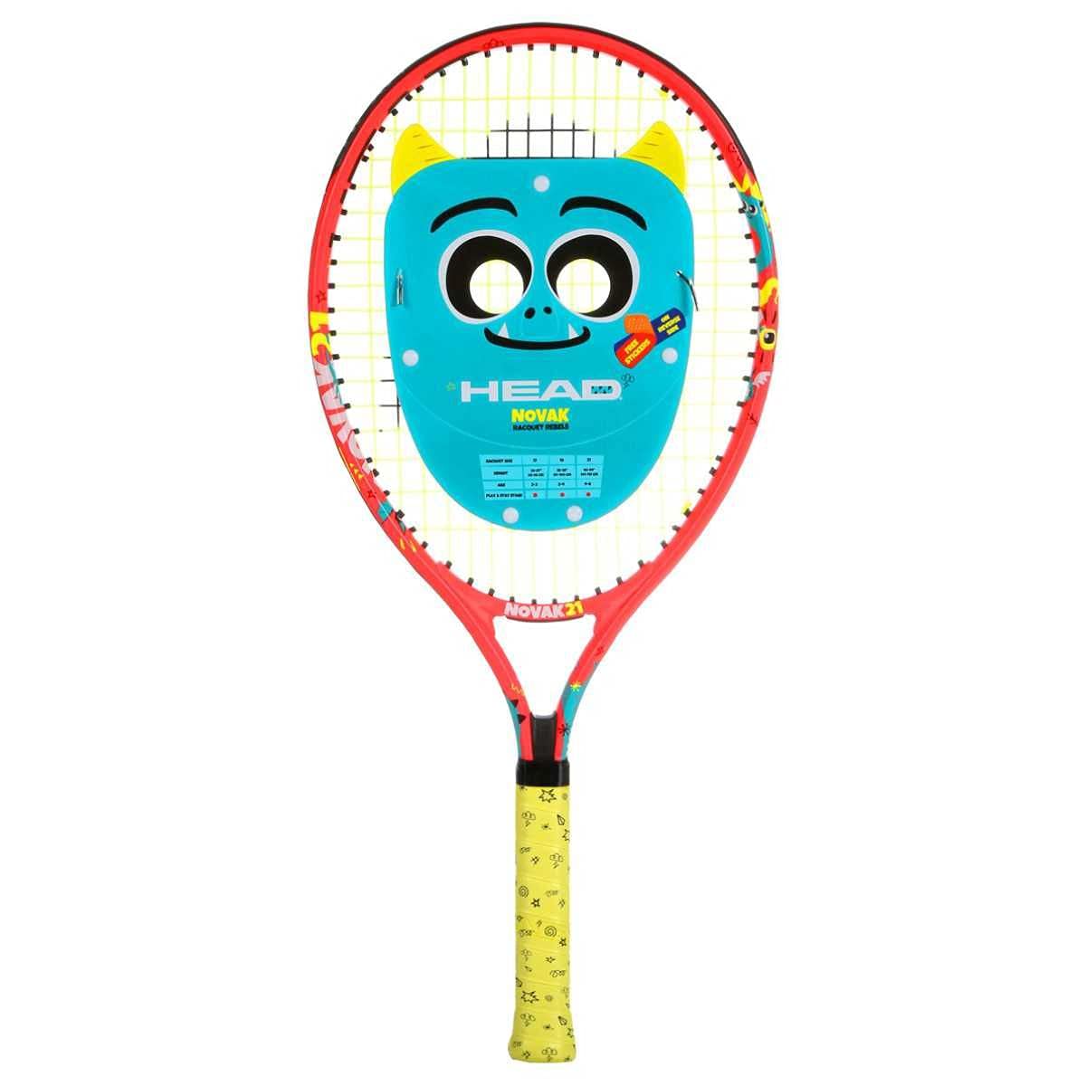HEAD Novak Junior Tennis Racquet For Kids Ages 2-10 | Lightweight Aluminium With Vibration Dampening
