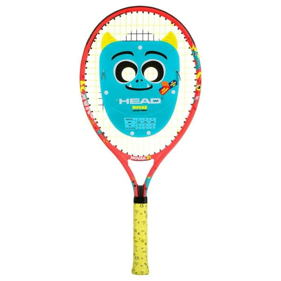 Head Novak 21, Aluminum Tennis Racquet, 180gm, Colour Red & Yellow | Grip Size - 3 6/8 | String Pattern: 16/17 | String Tension: 40-50 Lbs