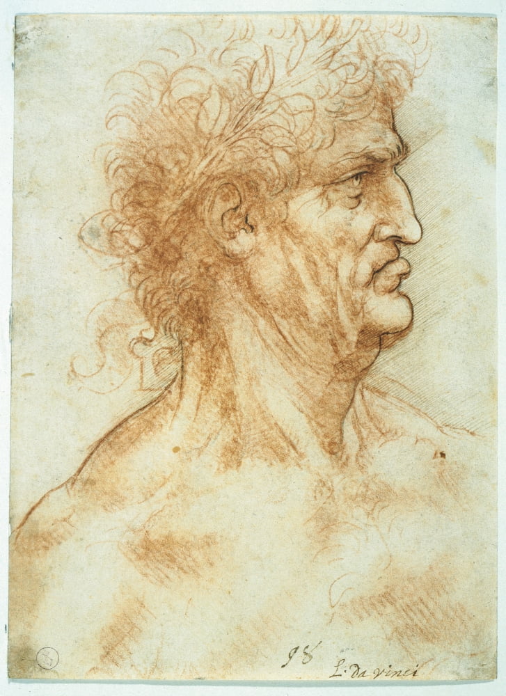 Head Of A Man In Profile Canvas Art - (24 x 36)