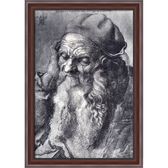 Head Of An Old Man 28x40 Large Walnut Ornate Wood Framed Canvas Art by Albrecht Durer