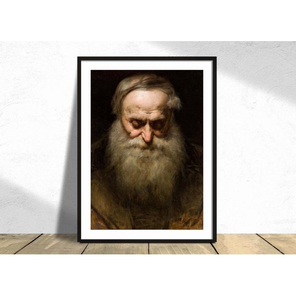 Head Of An Old Man Jan Matejko Polish Art Reproduction Historical Paintings 19th Century Symbolism Unframed Paper Print