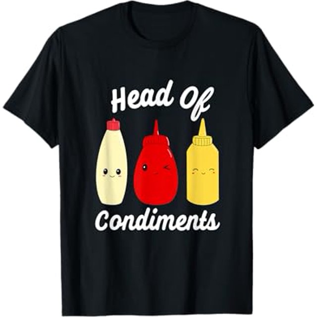 Head Of Condiments Ketchup Mayo Mustard Sauces TShirt