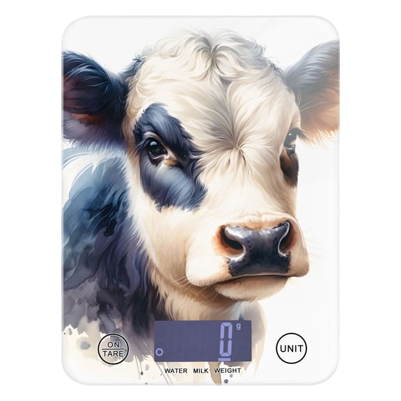 Head Of Cow Food Scale Digital Kitchen Scale Waterproof Tempered Glass Tare Function 11 lb for Baking Cooking Meal Prep