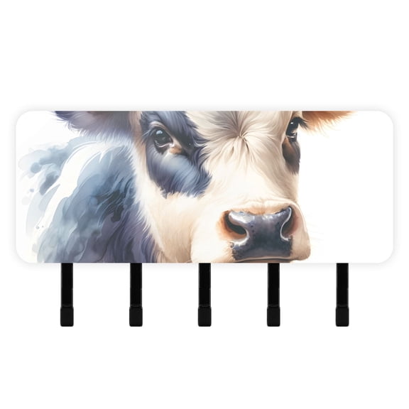 Head Of Cow Mail Holder Organizer Wall Mount with Shelf Key Holder Key Rack with 5 Key Hooks for Wall Decorative
