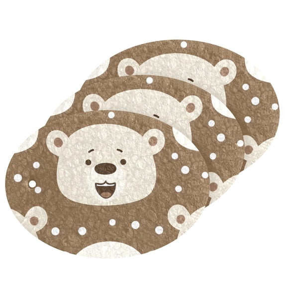 Head Of Cute Bear 3 Pack Dish Sponges Bulk Natural Sponges Compressed Sponges Non-Scratch for Kitchen Cleaning Dishes