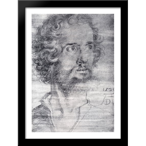 Head Of St. Mark 28x38 Large Black Wood Framed Print Art by Albrecht Durer