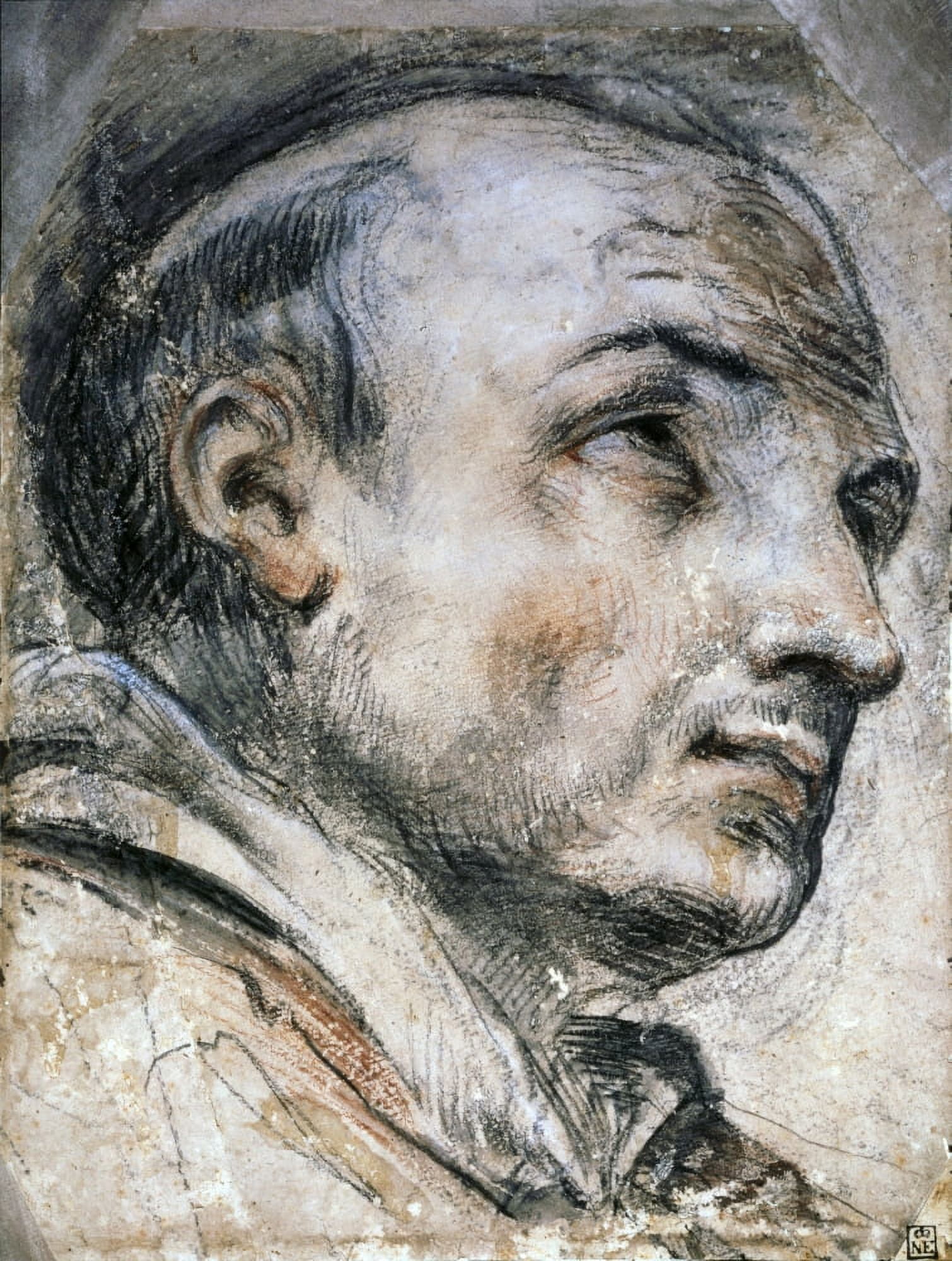 Head Of The Blessed Pietro From Rome Canvas Art - (24 x 36)